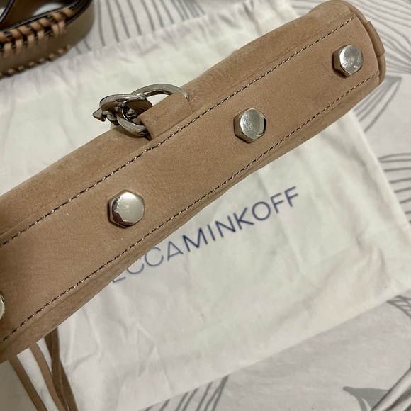 Rebecca Minkoff TAN Suede Mini Mac w/guitar strings - Picture 3 of 5